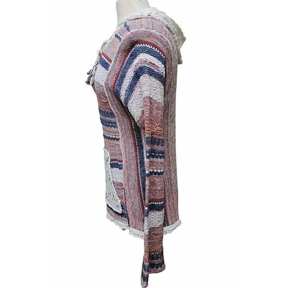 American Rag Crocheted Knit Hoodie Size Medium - Picture 2 of 5